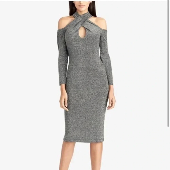 Rachel Rachel Roy Metallic Halter Bodycon Dress - Picture 1 of 10